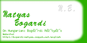 matyas bogardi business card